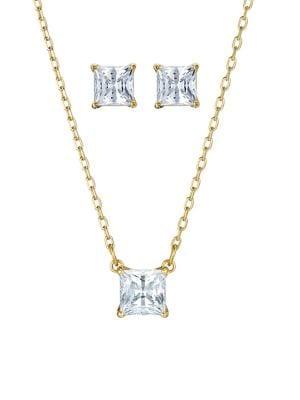 Attract Swarovski Crystal & Cubic Zirconia Pendant Necklace & Earrings Set