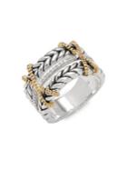 Effy Diamond, 18k Yellow Gold & Sterling Silver Ring