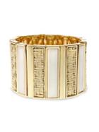 Laundry By Shelli Segal Frisco Fringe Goldtone & Mother-of-pearl Stretch Bracelet