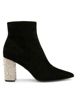 Betsey Johnson Gemma Embellished Suede Booties