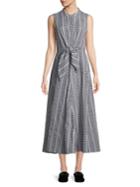 Calvin Klein Sleeveless Gingham-print Midi Dress