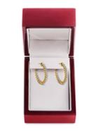 Lord & Taylor 14k Yellow Gold And 1.5 Tcw Diamond Hoop Earrings
