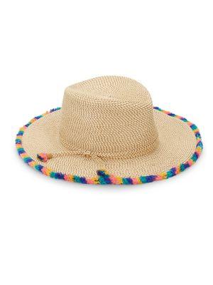 Eric Javits Frida Pompom Trim Woven Hat