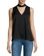 Design Lab Lord & Taylor Solid Sleeveless Choker Top