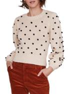 Astr The Label Aidy Polka Dot Cotton Sweater
