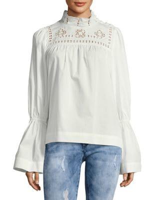 Free People Another Eternity Bell-sleeve Cotton Top