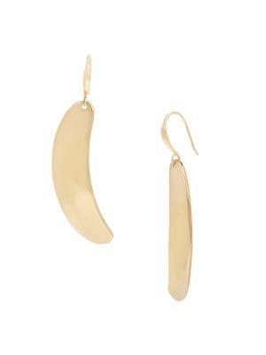 Robert Lee Morris Greener Pastures Goldtone Sculptural Curved Drop Earrings