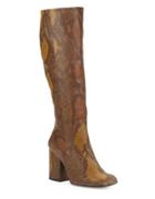 Free People High Ground Knee-high Snake-embossed Leather Boots