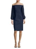 Alex Evenings Illusion-sleeve Off-the-shoulder Sheath Dress