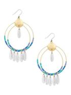 Lucky Brand Land And Sea Beaded Statement Earrings