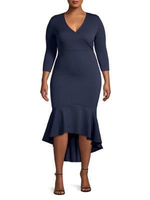 Quiz Plus Trumpet Skirt Wrap Dress
