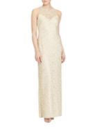 Lauren Ralph Lauren Sheer Lace Slim-fit Gown
