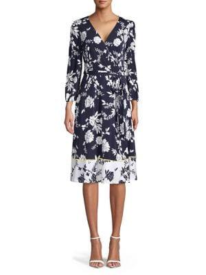 Eliza J Floral Fit-&-flare Wrap Dress