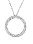 Morris & David 14k White Gold & Diamond Pave Circle Pendant Necklace