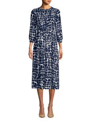 Max Mara Graphic Roundneck Sheath Dress
