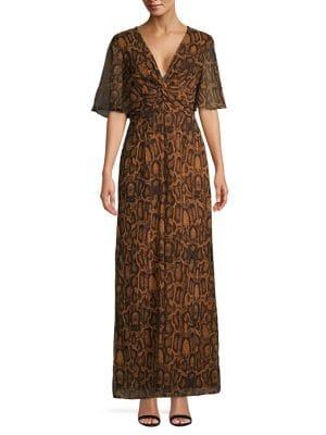 Finders Keepers Lana Knotted Snake-print Wide-leg Pantsuit
