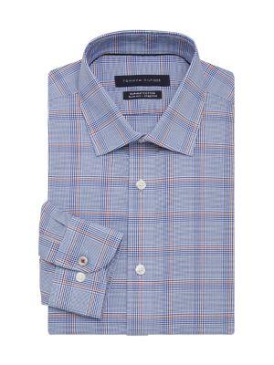 Tommy Hilfiger Cotton Plaid Button-front Dress Shirt