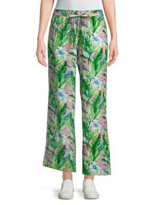 Tommy Bahama Tulum Blooms Easy Linen Wide-leg Pants