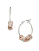 Kenneth Cole New York Under Construction Two-tone Geometric Beaded Hoop Earrings/1-inch
