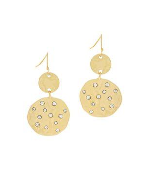 Jessica Simpson Crystal Double Drop Earrings