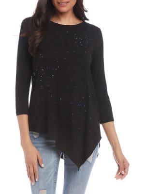 Karen Kane Asymmetric Rhinestone Top