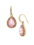 Miriam Haskell Basic Ears Pink Crystal Teardrop Earrings