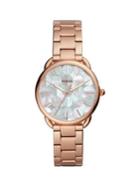 Fossil Tailor Rose Goldtone Stainless Steel Bracelet 3-hand Watch