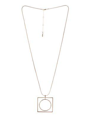 Bcbgeneration Wire Work Square Circle Pendant Necklace