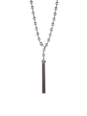 Carolee 10mm Freshwater Pearl Strand, Chain Tassel Y Necklace