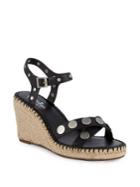Charles By Charles David Nacho Studded Faux Leather Wedge Espadrilles