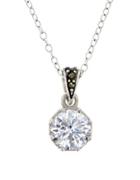Lord & Taylor Marcasite And Sterling Silver Bail Pendant Necklace