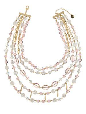 Laundry By Shelli Segal Goldtone Beaded Layer Necklace