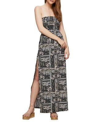 Miss Selfridge Shirred Bandeau Maxi Dress