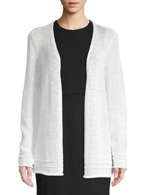 Lord & Taylor Rib-trim Open Cardigan