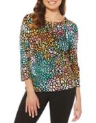 Rafaella Rainbow Leopard Cotton Top