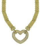 Lord & Taylor Cubic Zirconia And Sterling Silver Heart Necklace