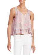 Design Lab Lord & Taylor Tie-dye Flared Tank Top