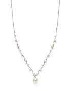 Nadri Faux Pearl And Crystal Pendant Necklace