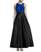 Calvin Klein Two-tone Sleeveless Beadaed Ball Gown.