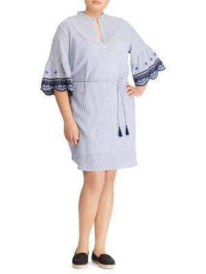 Lauren Ralph Lauren Plus Striped Day Dress