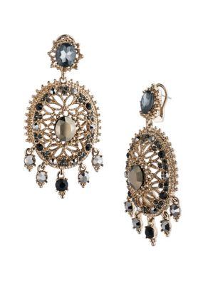 Marchesa Crystal Sparkling Drop Earrings