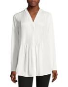 Foxcroft Pleated Front Blouse