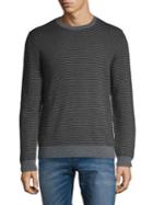 Black Brown Jacquard Merino Wool Sweater