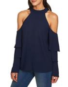 1.state Cold-shoulder Ruffle-sleeve Top