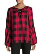 Highline Collective Checkered Lace-up Top