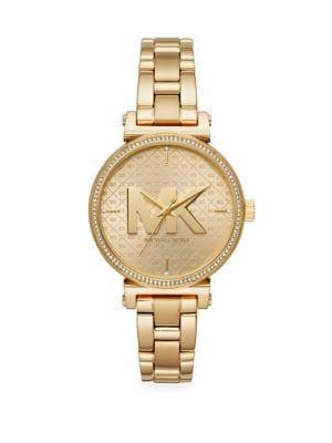 Michael Kors Sofie Three-hand Goldtone Stainless Steel Watch