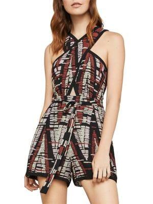 Bcbgmaxazria Abstract Chevron Halter Romper