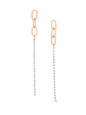Steve Madden Rose Goldtone Chain Dangle Earrings