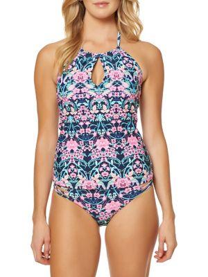 Jessica Simpson Halterneck Keyhole Tankini