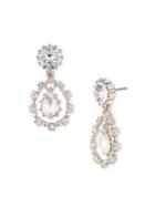 Marchesa Swarovski Crystal Double Teardrop Earrings